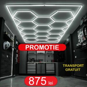 HoneyComb, Lumini LED 14 Hexagon tip Fagure cu Rama Led, pentru  Garaj, Atelier auto, Frizerii - imagine 1