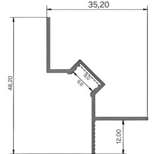 Profil de scafa, shadow gap, aluminiu, pentru banda LED, rigips, incastrat, gri/alb - imagine 6