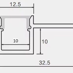 Profil Banda LED Aluminiu, rigips, incastrat, de capat, sub tencuiala, sub trepte - imagine 3