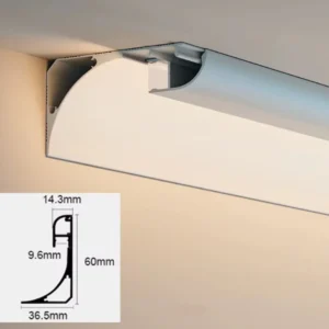 Profil aluminiu 3 metri, plinta led - imagine 3