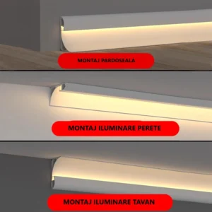 Profil aluminiu 3 metri, plinta led - imagine 4