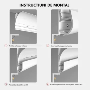 Profil aluminiu 3 metri, plinta led - imagine 7