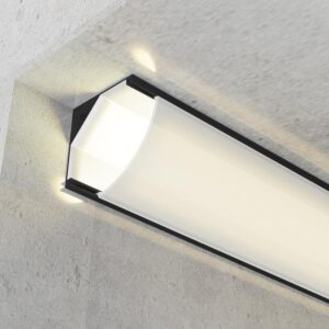 Profil Banda LED aplicat, Aluminiu, pentru colt, Negru - imagine 2