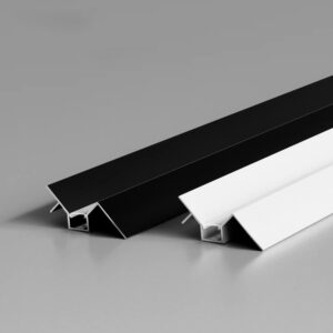 Profil de scafa, shadow gap, aluminiu, pentru banda LED, rigips, incastrat, gri/alb - imagine 3