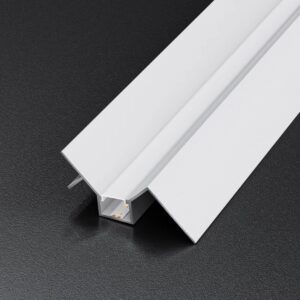 Profil de scafa, shadow gap, aluminiu, pentru banda LED, rigips, incastrat, gri/alb - imagine 2